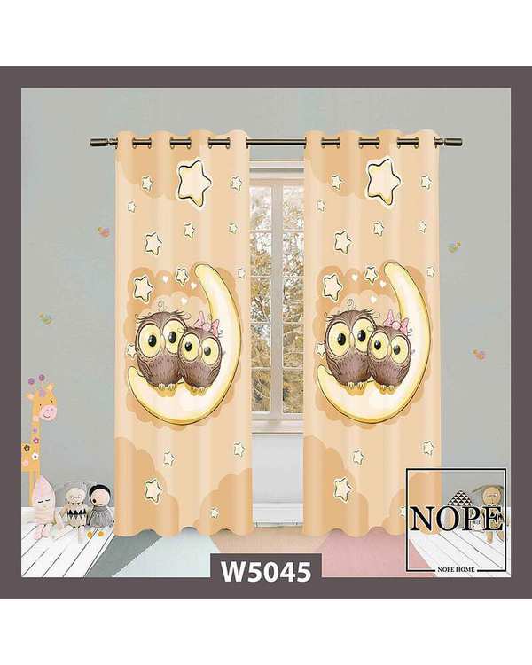پرده کودک مخمل نوپه هوم Nopehome مدل پانچی طرح جغد کد W5045