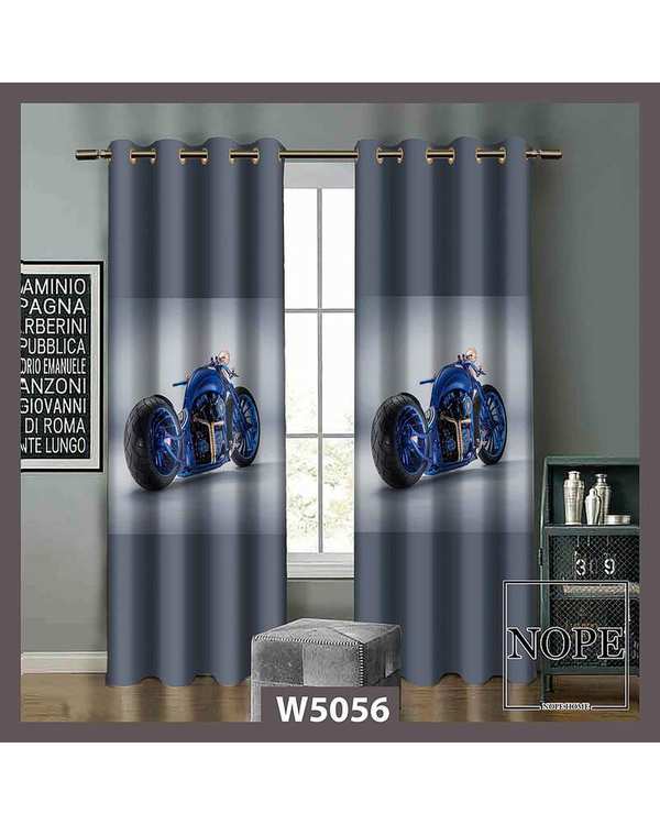 پرده کودک مخمل نوپه هوم Nopehome مدل پانچی طرح موتور مسابقه ای کد W5056