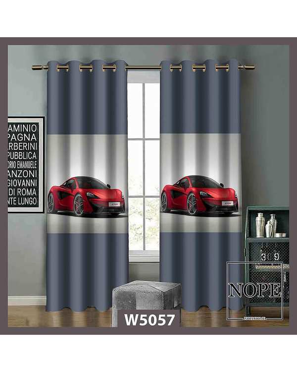 پرده کودک مخمل نوپه هوم Nopehome مدل پانچی طرح ماشین کد W5057