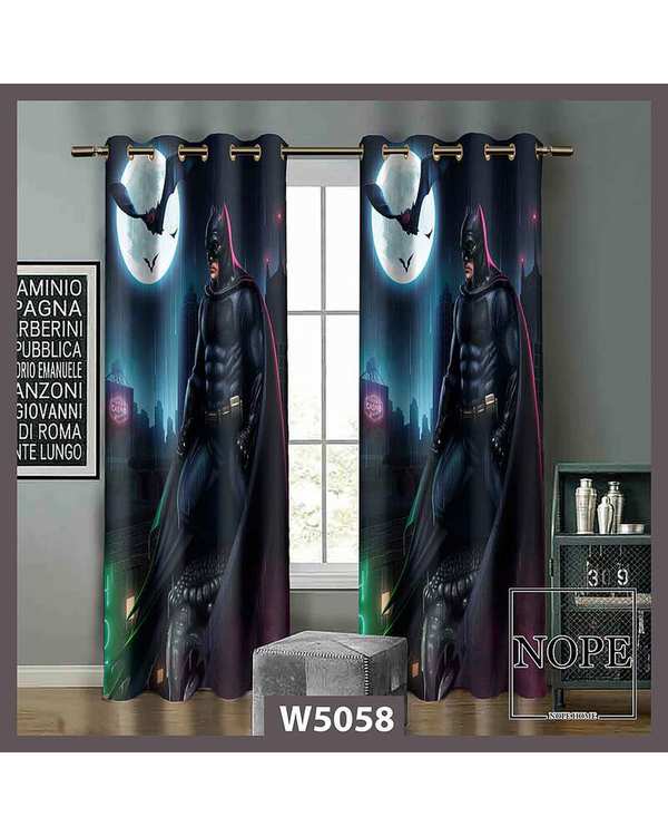 پرده کودک مخمل نوپه هوم Nopehome مدل پانچی طرح بتمن و خفاش کد W5058
