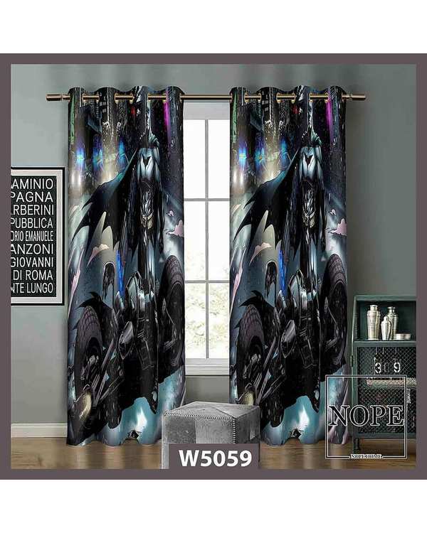 پرده کودک مخمل نوپه هوم Nopehome مدل پانچی طرح بتمن و موتور کد W5059