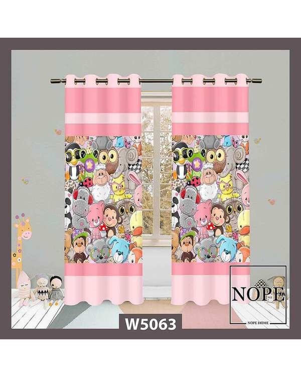 پرده کودک مخمل نوپه هوم Nopehome مدل پانچی طرح حیوانات کد W5063
