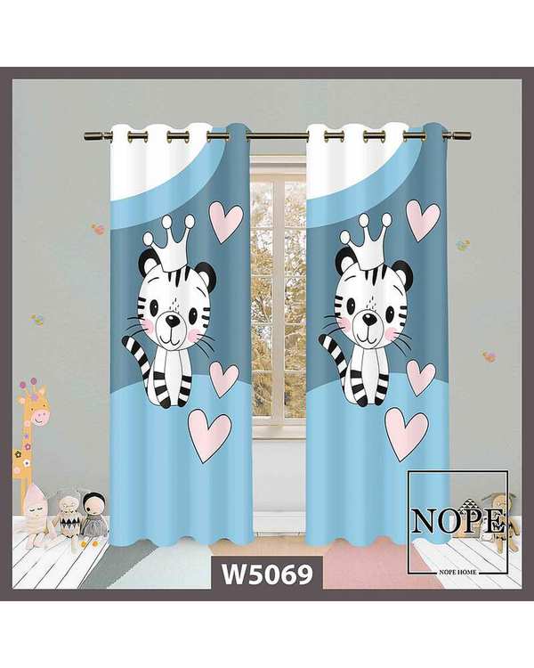 پرده کودک مخمل نوپه هوم Nopehome مدل پانچی طرح ببر کد W5069