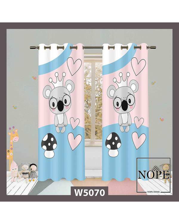 پرده کودک مخمل نوپه هوم Nopehome مدل پانچی طرح موش کد W5070