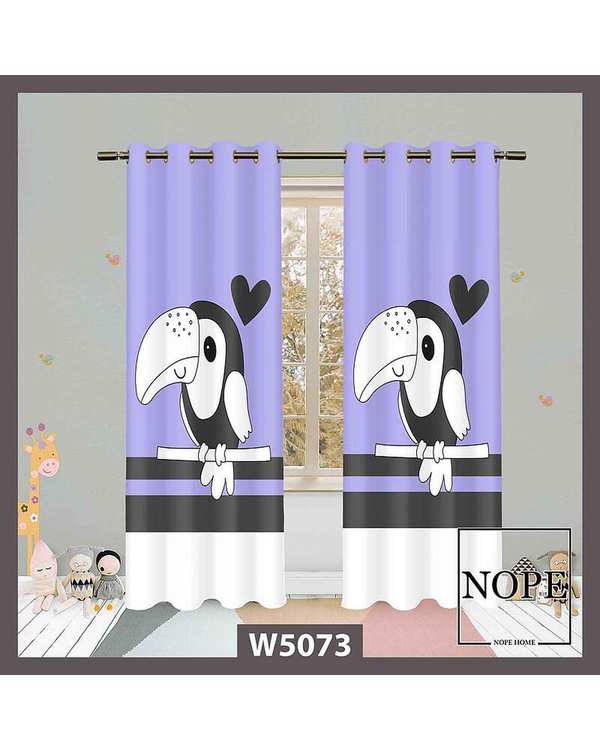 پرده کودک مخمل نوپه هوم Nopehome مدل پانچی طرح کلاغ کد W5073