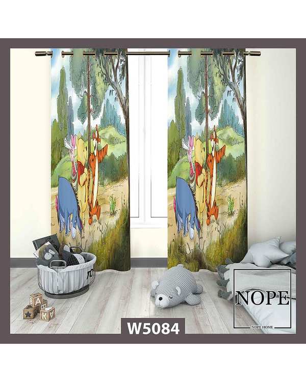پرده کودک مخمل نوپه هوم Nopehome مدل پانچی طرح کارتونی پو کد W5084