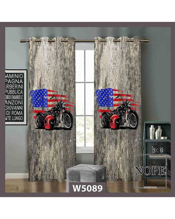 پرده کودک مخمل نوپه هوم Nopehome مدل پانچی طرح موتور سیکلت کد W5089