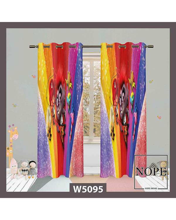 پرده کودک مخمل نوپه هوم Nopehome مدل پانچی طرح کارتونی کد W5095
