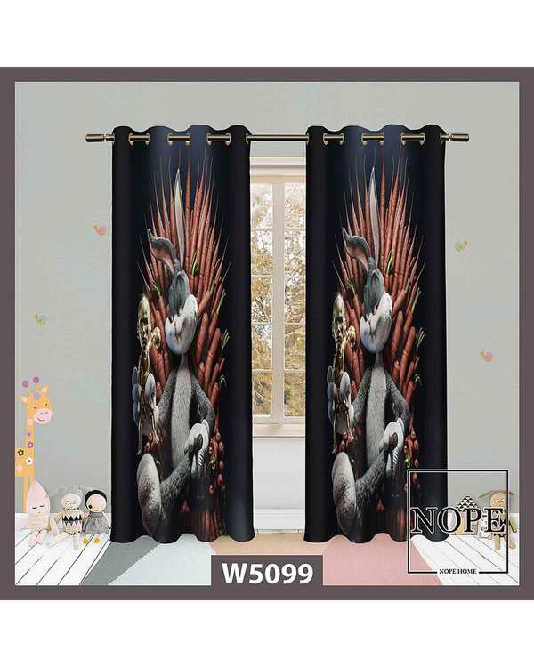 پرده کودک مخمل نوپه هوم Nopehome مدل پانچی طرح بانی خرگوشه کد W5099
