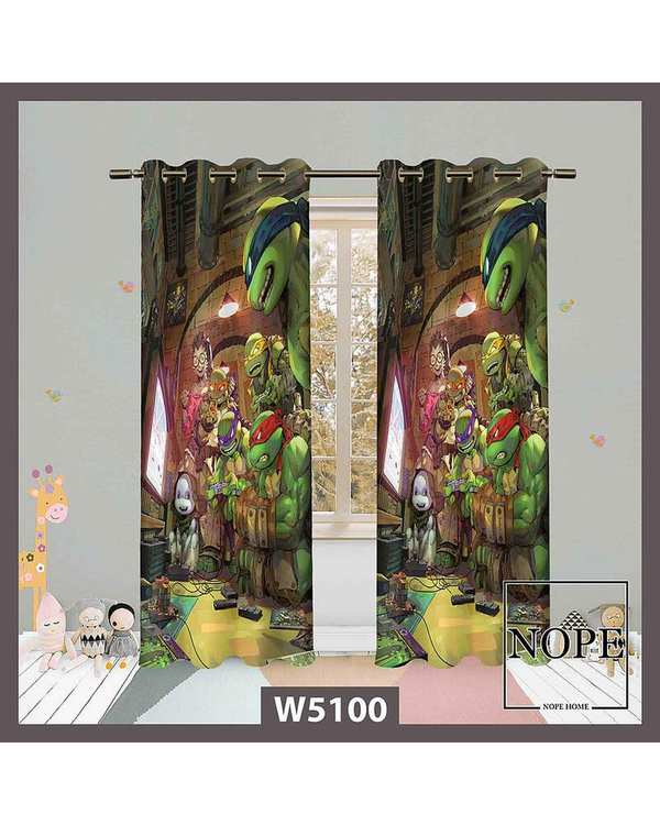 پرده کودک مخمل نوپه هوم Nopehome مدل پانچی طرح لاک پشت نینجا کد W5100