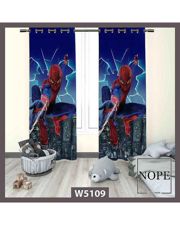 پرده کودک مخمل نوپه هوم Nopehome مدل پانچی طرح مرد عنکبوتی کد W5109