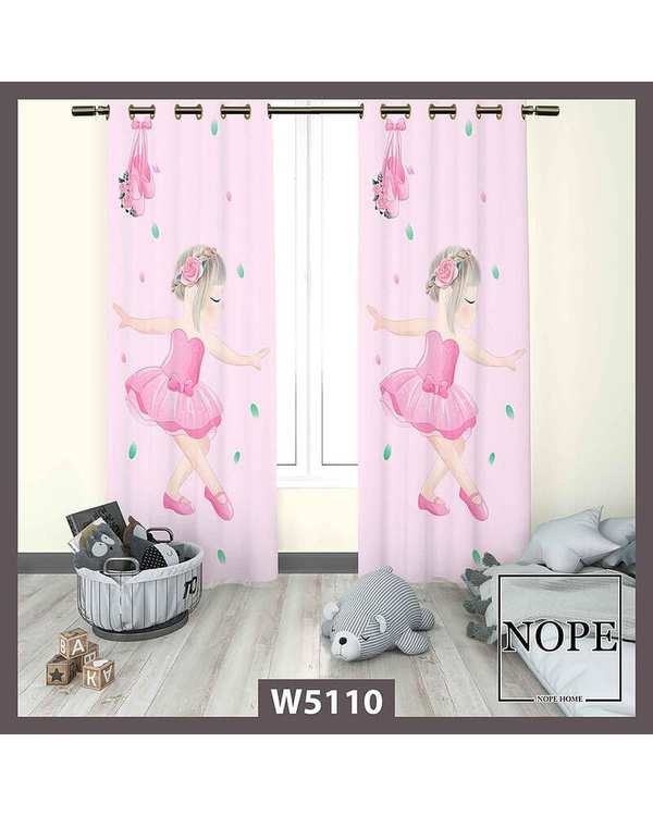 پرده کودک مخمل نوپه هوم Nopehome مدل پانچی طرح دختر بالرین کد W5110