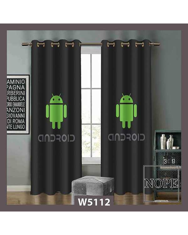 پرده کودک مخمل نوپه هوم Nopehome مدل پانچی طرح لوگوی اندروید کد W5112