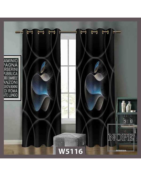پرده کودک مخمل نوپه هوم Nopehome مدل پانچی طرح لوگوی اپل(درشت) کد W5116