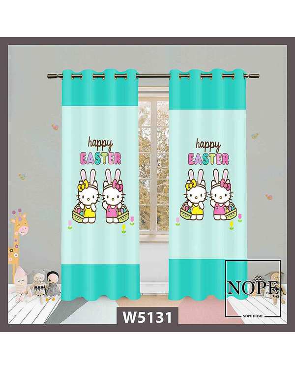 پرده کودک مخمل نوپه هوم Nopehome مدل پانچی طرح خرگوش کد W5131