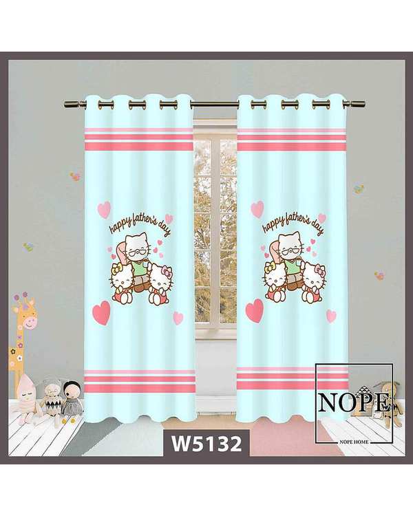 پرده کودک مخمل نوپه هوم Nopehome مدل پانچی طرح گربه کد W5132
