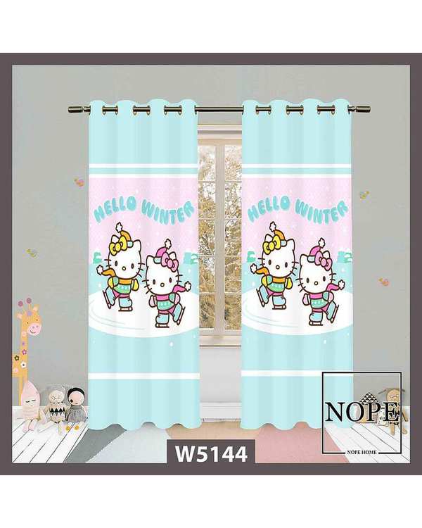 پرده کودک مخمل نوپه هوم Nopehome مدل پانچی طرح گربه کد W5144