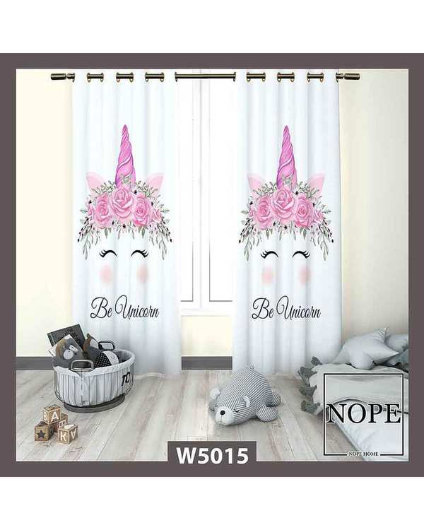 پرده کودک مخمل نوپه هوم Nopehome مدل پانچی طرح اسب تکشاخ کد W5015