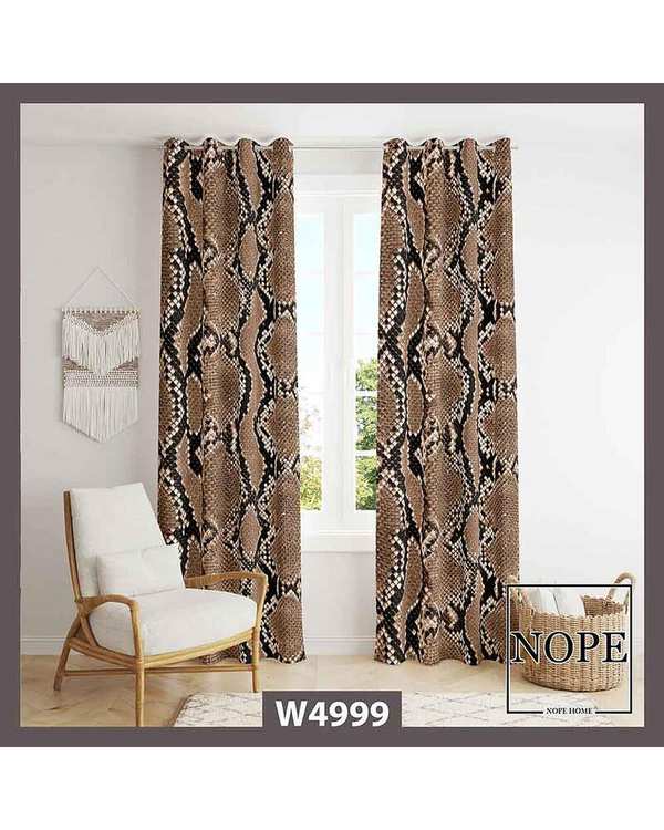 پرده مخمل نوپه هوم Nopehome مدل پانچی طرح پوست ماری کد W4999