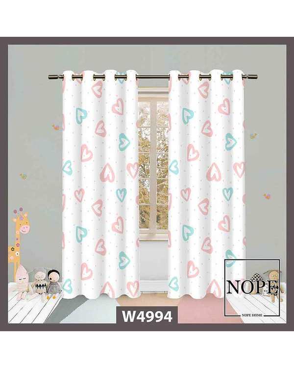 پرده کودک مخمل نوپه هوم Nopehome مدل پانچی طرح قلبی کد W4994