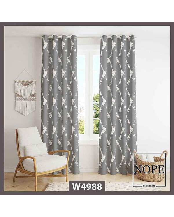 پرده مخمل نوپه هوم Nopehome مدل پانچی طرح لوزی کد W4988