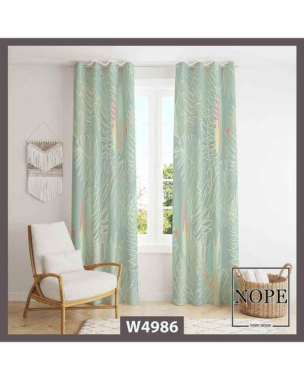 پرده مخمل نوپه هوم Nopehome مدل پانچی طرح برگ کد W4986