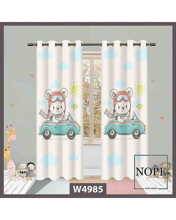 پرده کودک مخمل نوپه هوم Nopehome مدل پانچی طرح خرسی کد W4985