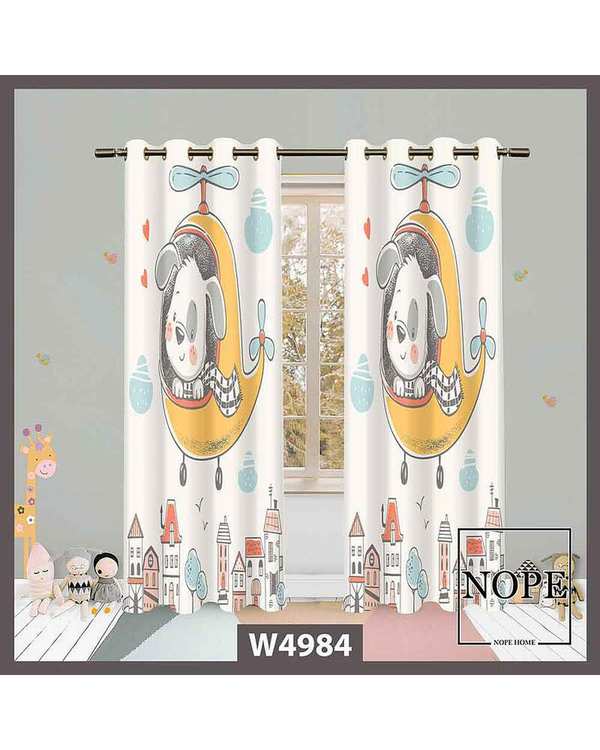 پرده کودک مخمل نوپه هوم Nopehome مدل پانچی طرح سگ کد W4984