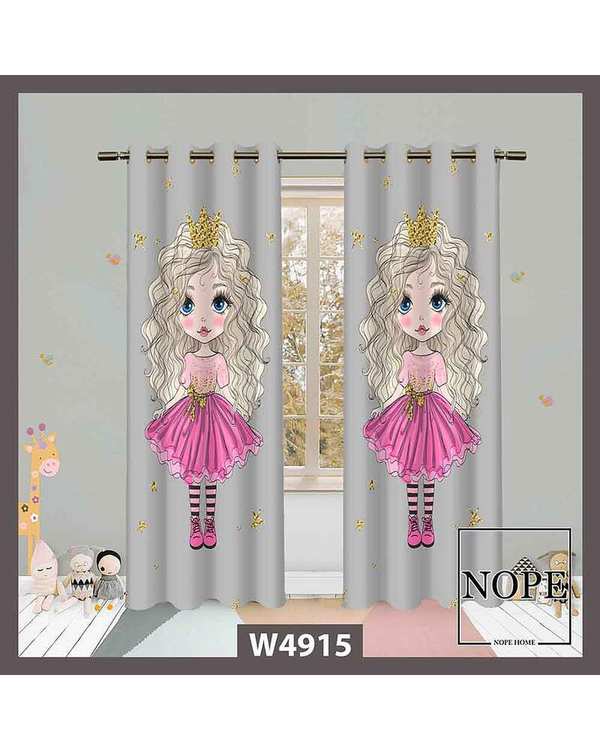 پرده کودک مخمل نوپه هوم Nopehome مدل پانچی طرح دختر کد W4915