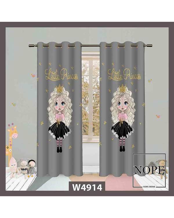 پرده کودک مخمل نوپه هوم Nopehome مدل پانچی طرح دختر کد W4914