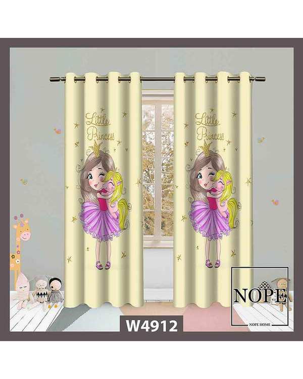 پرده کودک مخمل نوپه هوم Nopehome مدل پانچی طرح دختر کد W4912