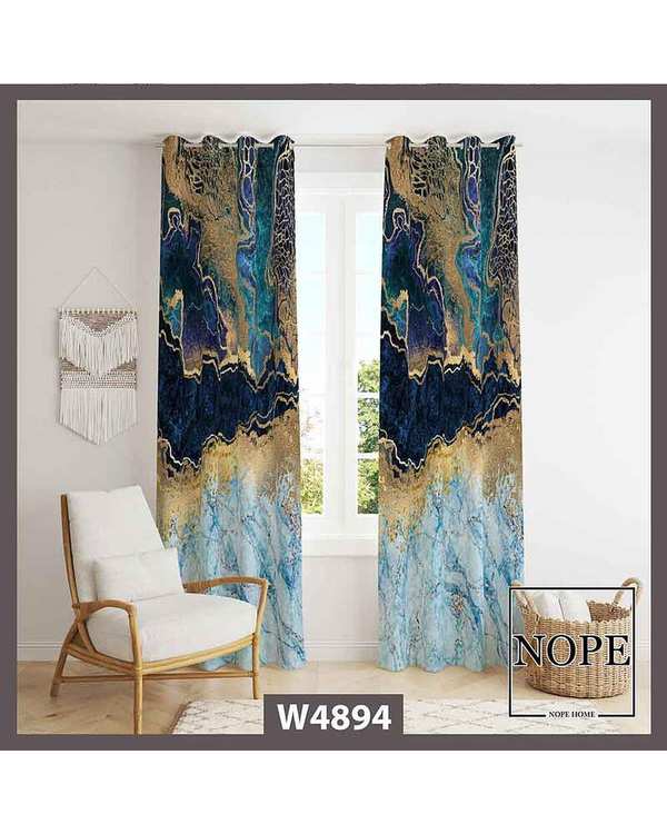 پرده مخمل نوپه هوم Nopehome مدل پانچی طرح ماربل کد W4894