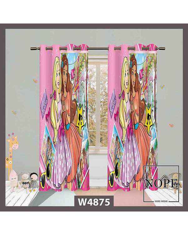 پرده کودک مخمل نوپه هوم Nopehome مدل پانچی طرح باربی کد W4875