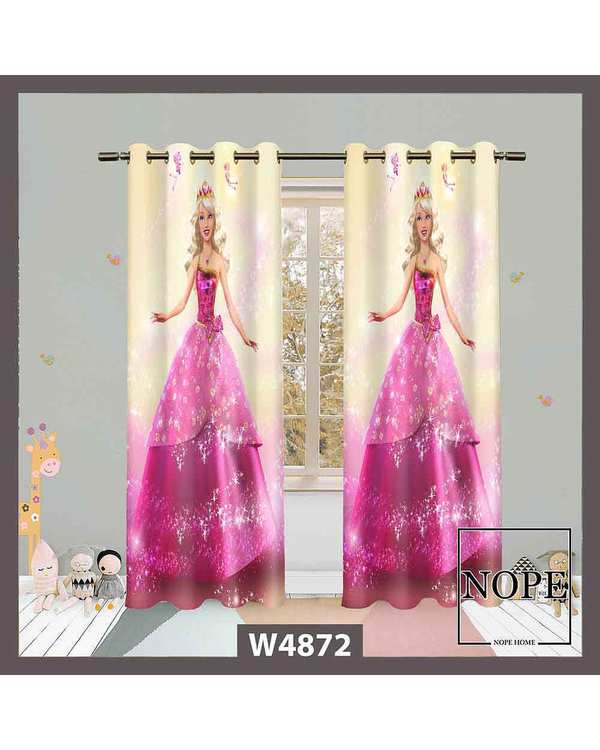 پرده کودک مخمل نوپه هوم Nopehome مدل پانچی طرح باربی کد W4872