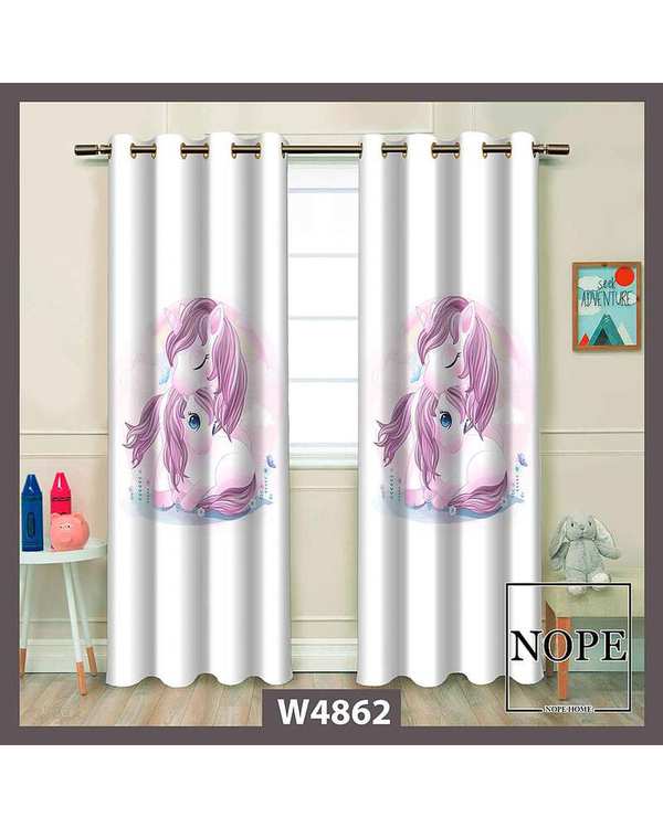 پرده کودک مخمل نوپه هوم Nopehome مدل پانچی طرح اسب تکشاخ کد W4862