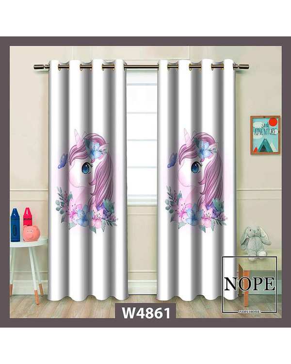 پرده کودک مخمل نوپه هوم Nopehome مدل پانچی طرح اسب تکشاخ کد W4861