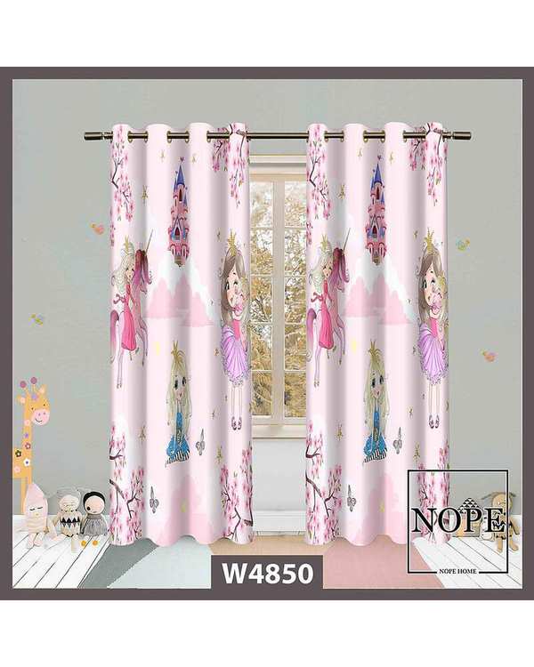 پرده کودک مخمل نوپه هوم Nopehome مدل پانچی طرح دختر و اسب تکشاخ کد W4850