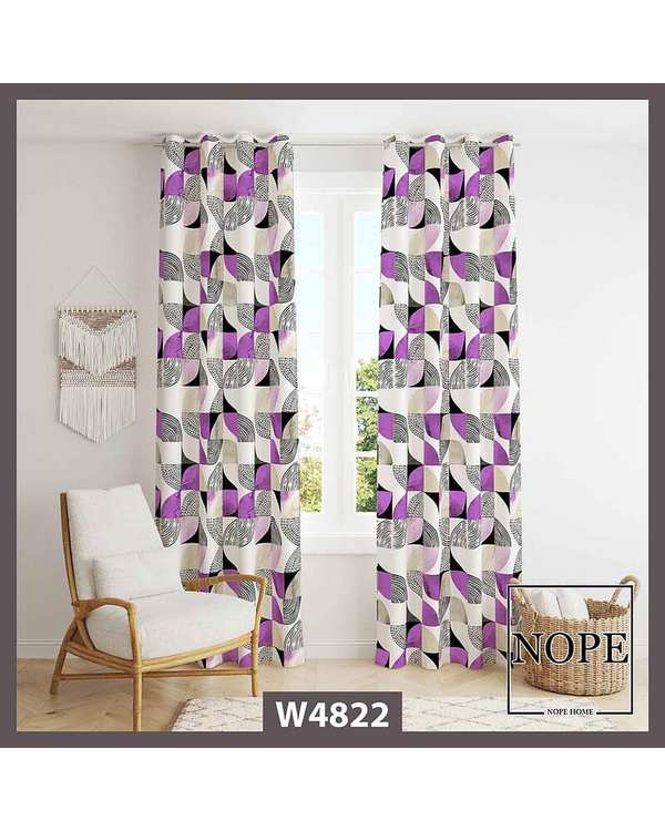 پرده مخمل نوپه هوم Nopehome مدل پانچی طرح هندسی کدW4822