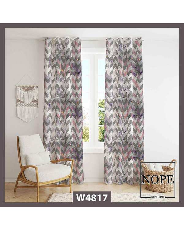 پرده مخمل نوپه هوم Nopehome مدل پانچی طرح هندسی کد W4817