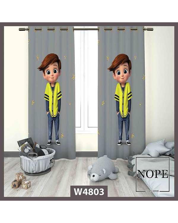 پرده کودک مخمل نوپه هوم Nopehome مدل پانچی طرح پسر بچه کد W4803