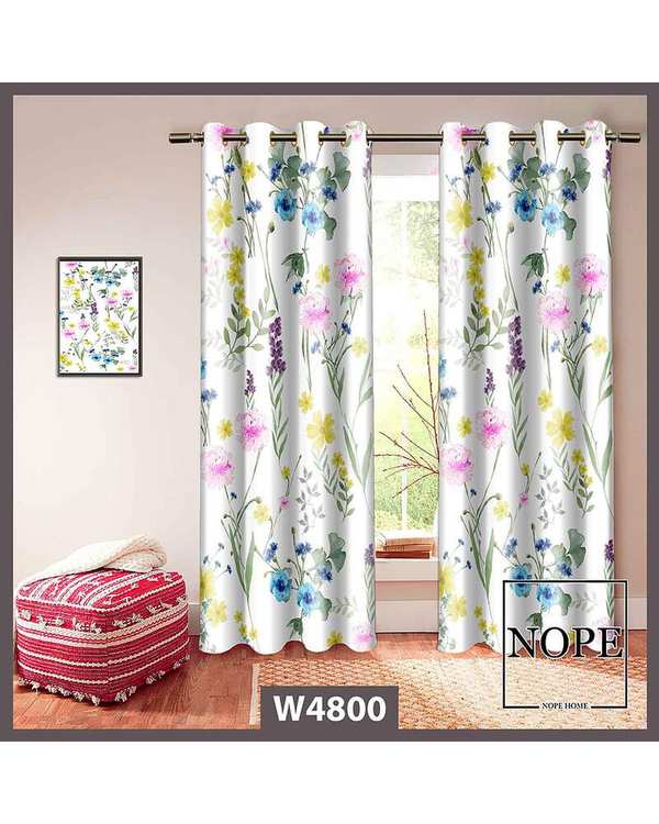 پرده مخمل نوپه هوم Nopehome مدل پانچی طرح گل کد W4800