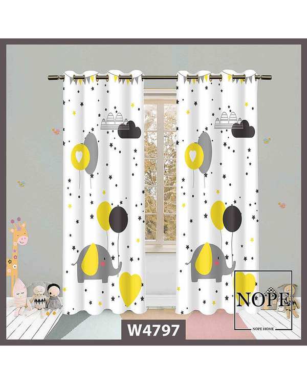 پرده کودک مخمل نوپه هوم Nopehome مدل پانچی طرح فیل کد W4797
