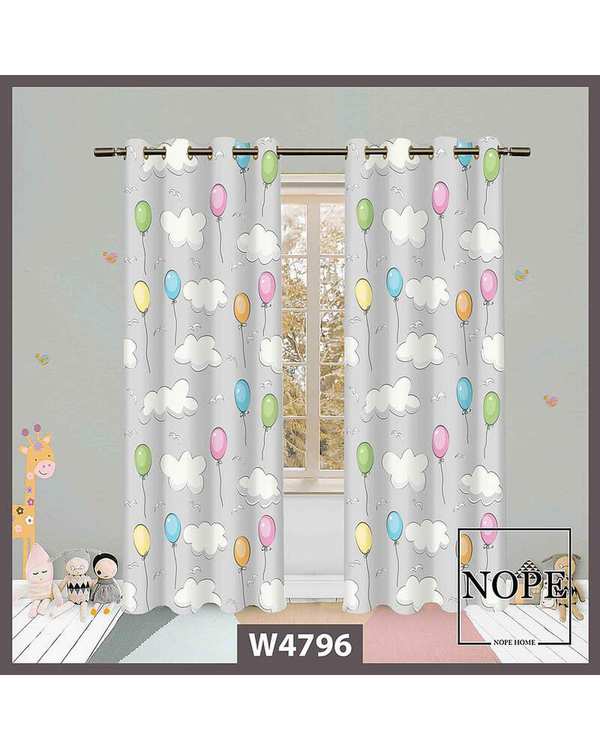 پرده کودک مخمل نوپه هوم Nopehome مدل پانچی طرح بادکنک کد W4796