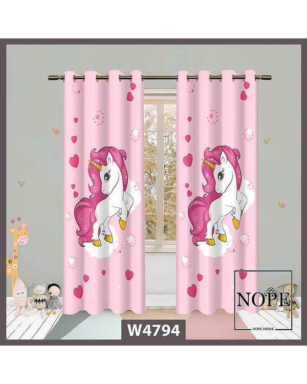 پرده کودک مخمل نوپه هوم Nopehome مدل پانچی طرح اسب تکشاخ کد W4794