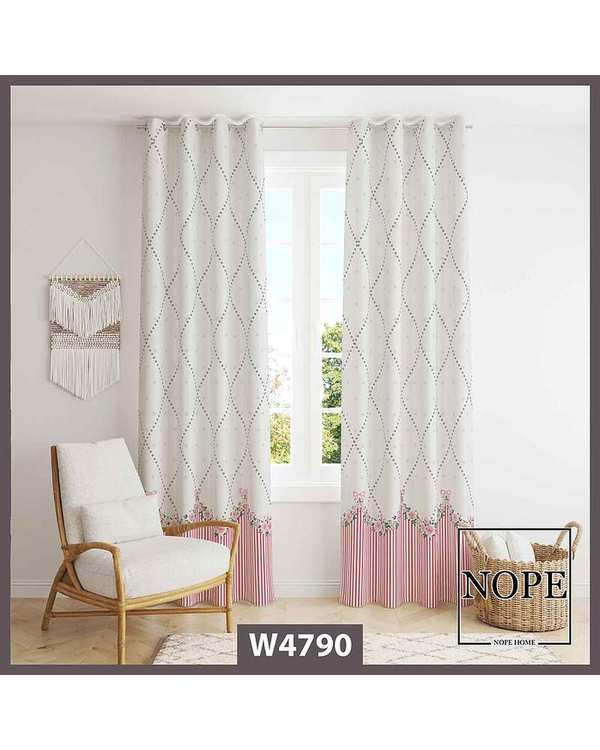 پرده مخمل نوپه هوم Nopehome مدل پانچی طرح گلدار کد W4790