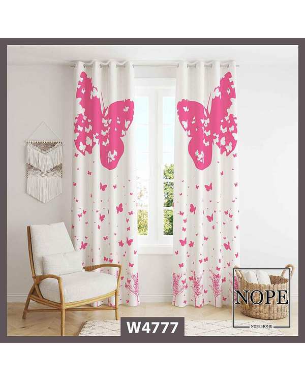 پرده کودک مخمل نوپه هوم Nopehome مدل پانچی طرح پروانه کد W4777