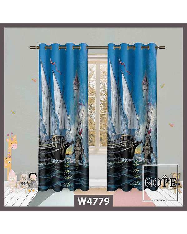 پرده مخمل نوپه هوم Nopehome مدل پانچی طرح ماه و ستاره کد W4779