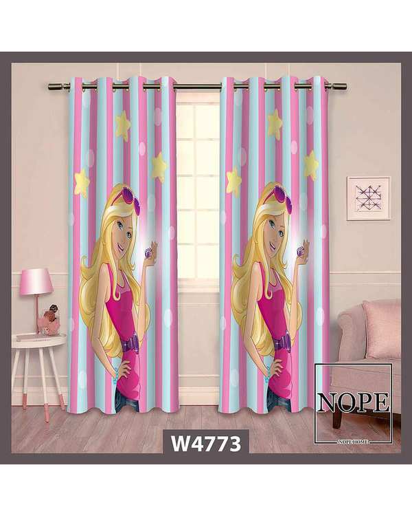 پرده کودک مخمل نوپه هوم Nopehome مدل پانچی طرح دختر کد W4773