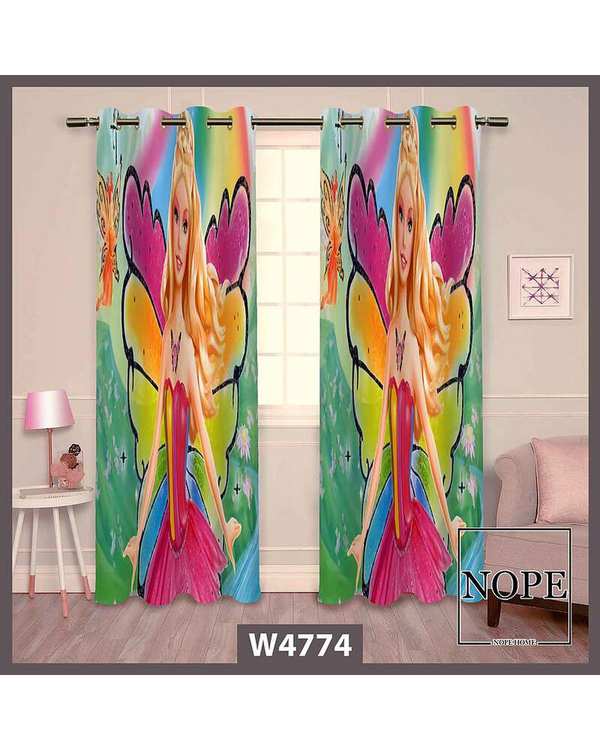پرده کودک مخمل نوپه هوم Nopehome مدل پانچی طرح باربی کد W4774
