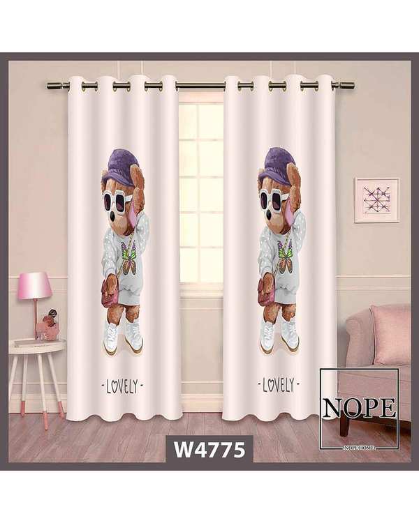 پرده کودک مخمل نوپه هوم Nopehome مدل پانچی طرح خرسی کد W4775